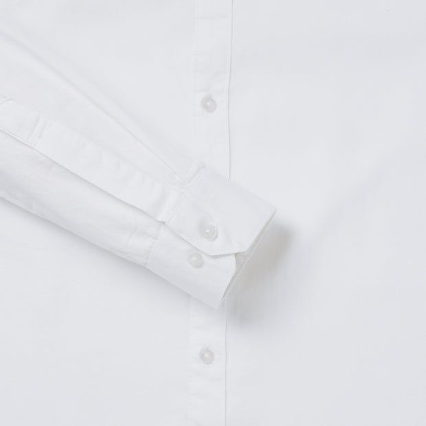 WHITE SOLID COTTON FULL SLEEVE SHIRT (GP076)