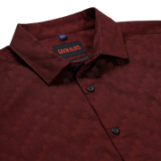 Maroon Checkered Slim Fit Full Sleeve Shirt (GP174)