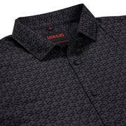 Black Geometric Slim Fit Full Sleeve Shirt (GP181)