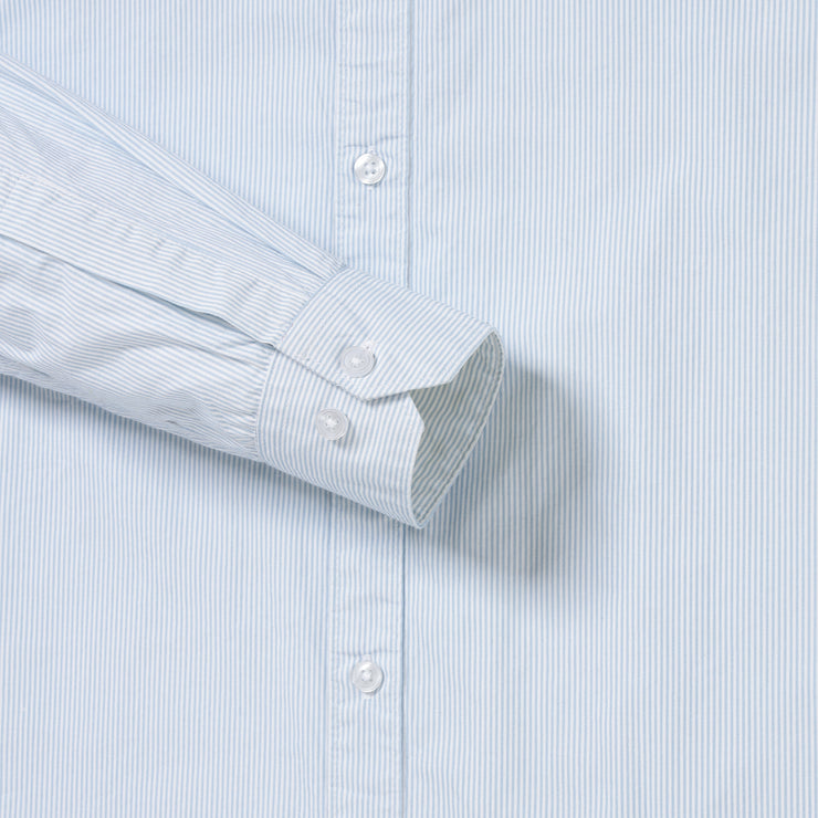 Striped Cotton Full-Sleeve Shirt - Light Blue (GP081)