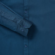 Teal Blue Solid Full-Sleeve Shirt (GP077)