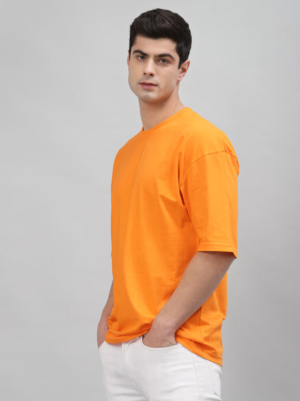 Neon Orange Unisex Plain Oversized Tee By Gavin Paris