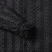 BLACK LEAF PATTERN FULL SLEEVE SHIRT (GP028)