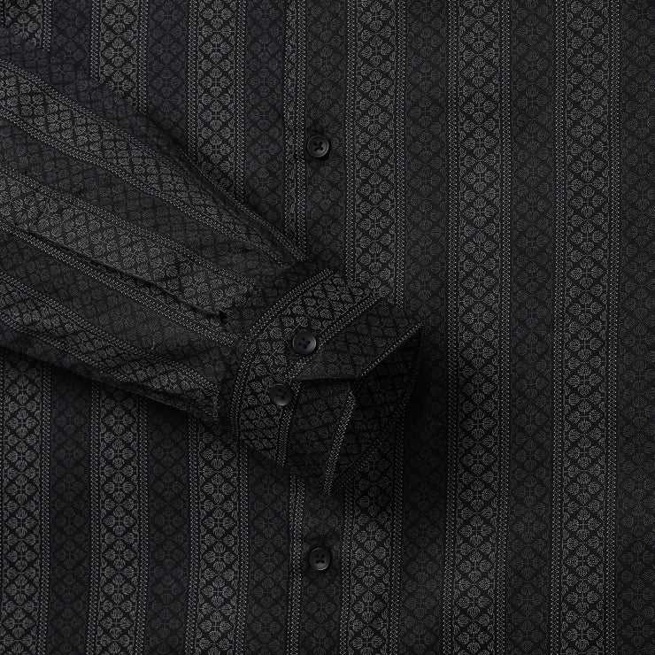 Black Patterned Full Sleeve Shirt (GP028)