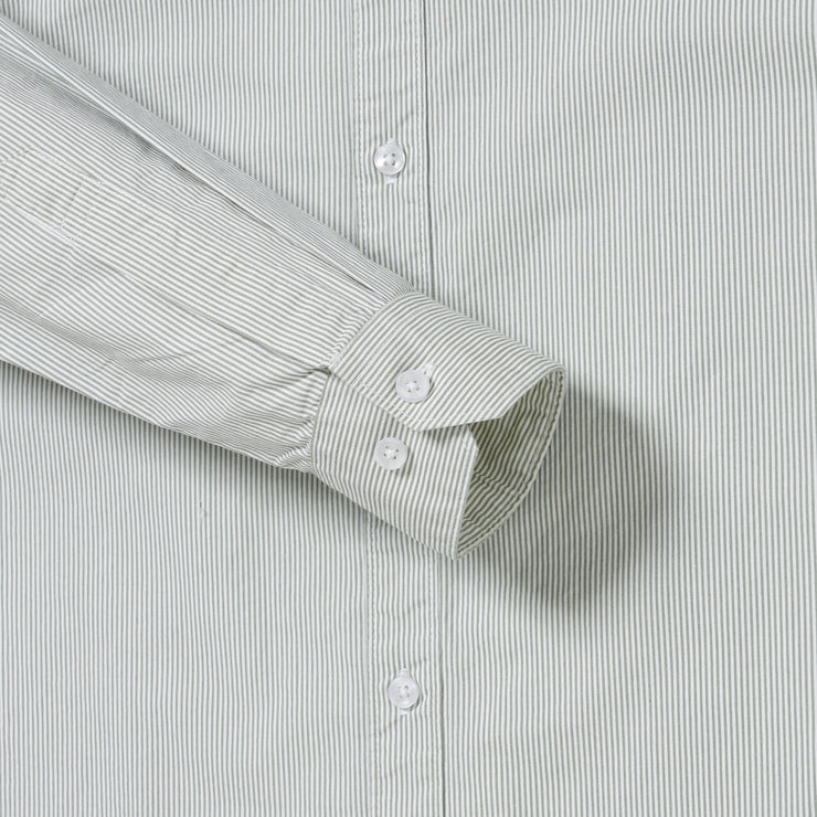 Pinstriped Slim Fit Full-Sleeve Shirt - Light Green (GP082)