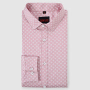 Pink and White Micro Print Men's Slim Fit Full Sleeve Shirt (GP305)