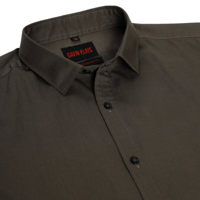 Half Sleeve Slim Fit Shirt- Olive Green (GP288)