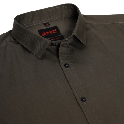 Half Sleeve Slim Fit Shirt- Olive Green (GP288)