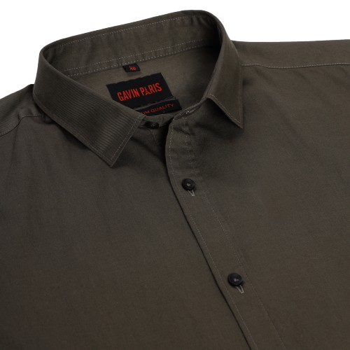 Half Sleeve Slim Fit Shirt- Olive Green (GP288)