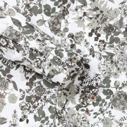 White with Green and Brown Floral Pattern Full Sleeve Shirt (GP051)