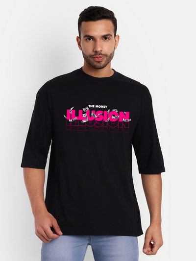 Illusion Black Oversized T-shirt