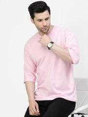 Pink Plain Oversized Drop Shoulder Unisex Tshirt By Gavin Paris