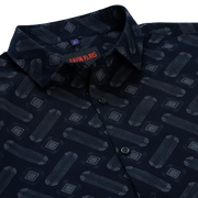 Navy Blue Abstract Pattern Slim Fit Full Sleeve Shirt (GP257)