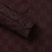 Maroon Checkered Pattern Slim Fit Full Sleeve Shirt (GP006)