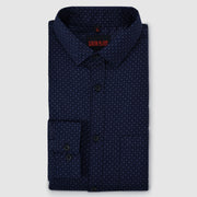 Navy Minimalist Design Men's Slim Fit Full Sleeve Shirt With Pocket (GP304)