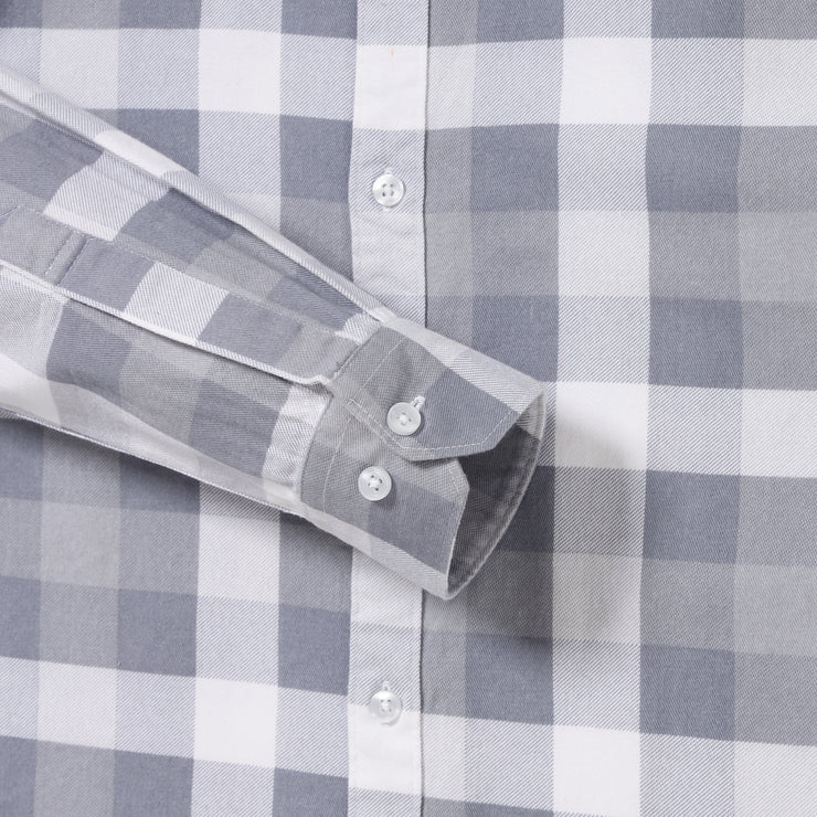 Checkered Full Sleeve Shirt - Grey & White (GP107)