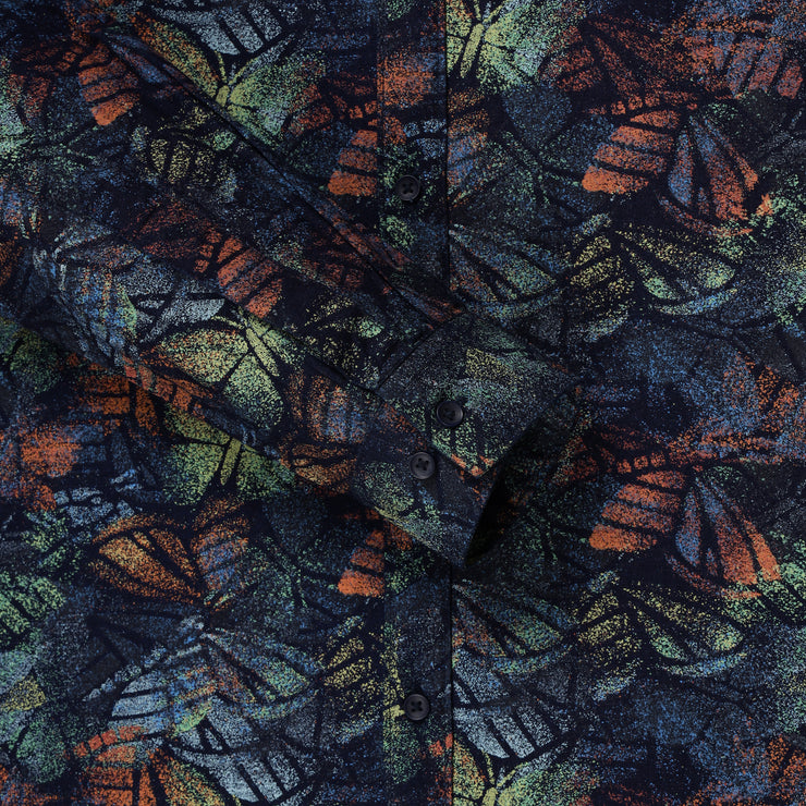 Abstract Multicolor Leaf Print Slim Fit Full Sleeve Shirt (GP140)