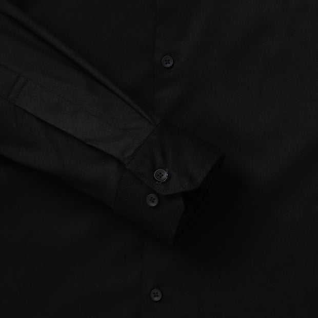 Mens Solid Black Fendi Lycra Cotton Full Sleeve Shirt (GP062)