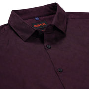 Burgundy Checkered Slim Fit Full Sleeve Shirt (GP170)