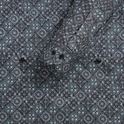 Black and Blue Geometric Full-Sleeve Shirt (GP101)
