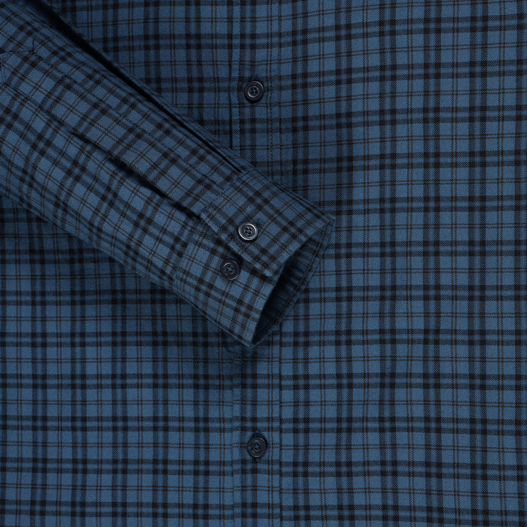 Blue and Black Plaid Slim Fit Full Sleeve Shirt (GP163)