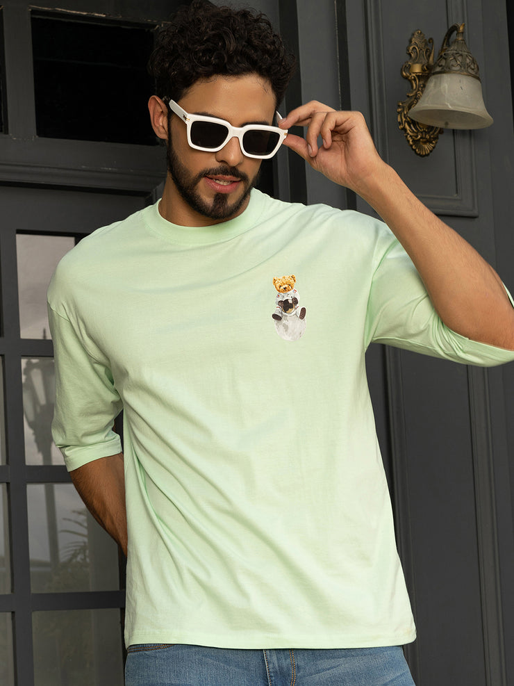 Rocket Sea Green Oversized Drop shoulder Tee by Gavin Paris