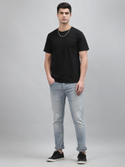 Black Plain Regular Unisex Tee