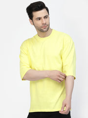 Lemon Yellow Plain Oversized Drop Shoulder Unisex Tshirt By Gavin Paris