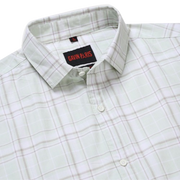 Mint Green Checkered Slim Fit Men's Full Sleeve Shirt (GP343)