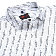 White Geometric Print Slim Fit Full Sleeve Shirt (GP258)