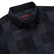 Black Striped Slim Fit Cotton Men's Full Sleeve Shirt (GP368)