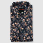 Men's Full Sleeve Black Floral Paisley Print Slim Fit Shirt (GP270)