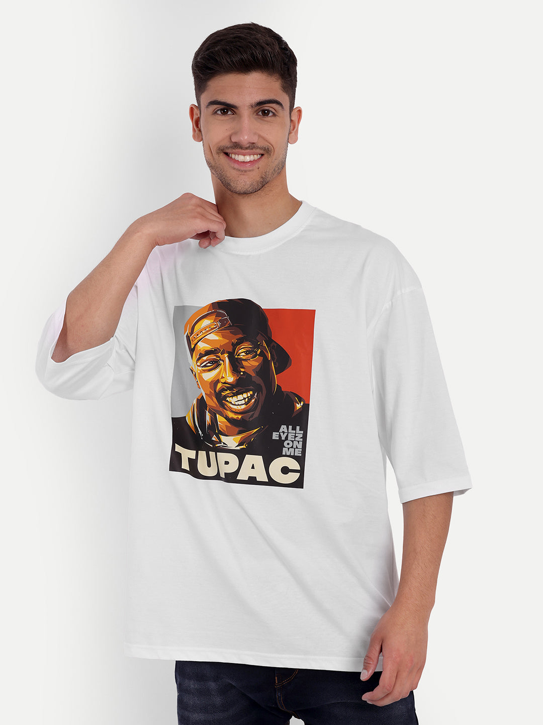Tupac White Oversized Tee by Gavin Paris