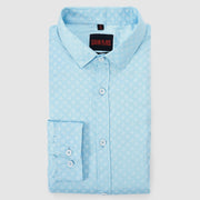 Aqua Blue Minimalist Design Men's Slim Fit Full Sleeve Shirt (GP307)