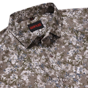 Olive Floral Print Slim Fit Men's Full Sleeve Shirt (GP351)