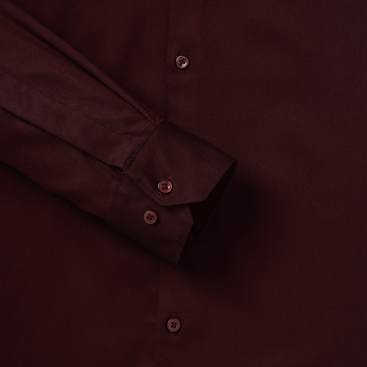 Maroon Solid Slim Fit Full Sleeve Shirt (GP060)