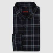 Dark Black Large Check Men's Full Sleeve Shirt (GP282)