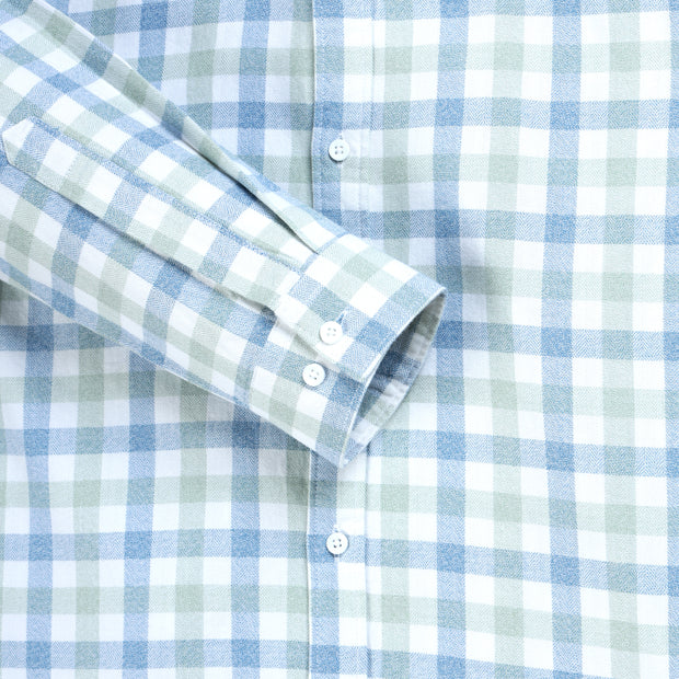 Checkered Slim Fit Full Sleeve Shirt - Blue and Green (GP224)