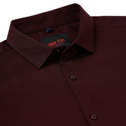 Mens Solid Maroon Fendi Lycra Cotton Full Sleeve Shirt (GP060)