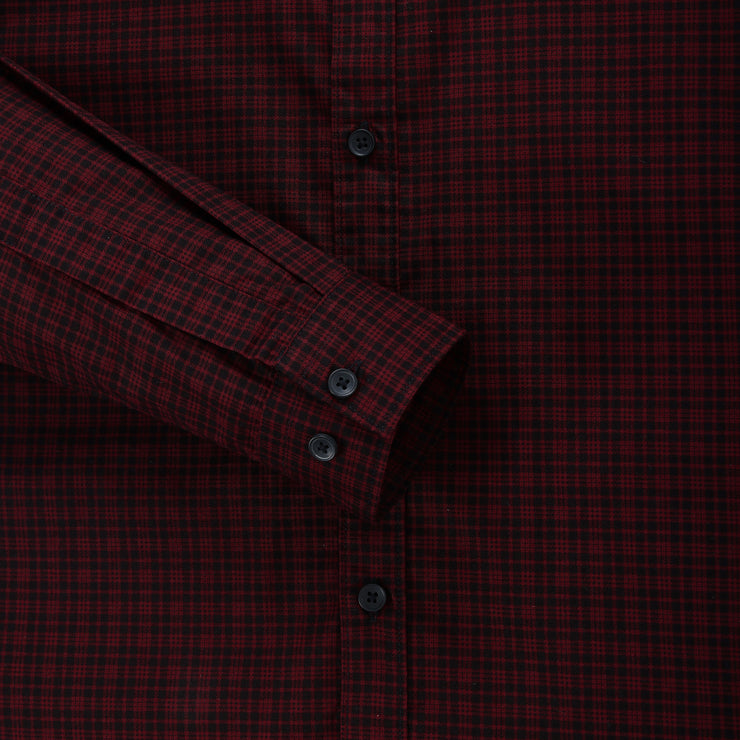 Red and Black Gingham Check Men's Full Sleeve Shirt (GP280)