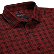 Red and Black Plaid Slim Fit Full Sleeve Shirt (GP164)