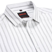 White with Grey Striped Pattern Full Sleeve Shirt (GP159)