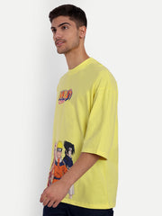 Naruto Lemon Yellow Oversized Drop Shoulder Unisex Tshirt By Gavin Paris