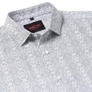 WHITE BLUE BARFI PRINTED FULL SLEEVE SHIRT (GP010)