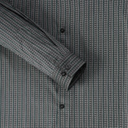 Geometric Stripe Slim Fit Full Sleeve Shirt - Charcoal Grey (GP209)