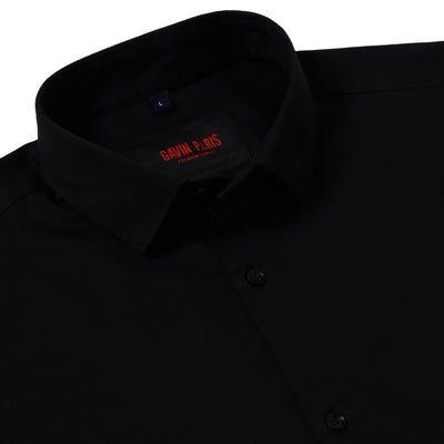 Black Solid Full-Sleeve Shirt (GP072)