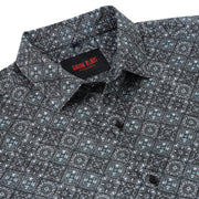 Black and Blue Geometric Full-Sleeve Shirt (GP101)