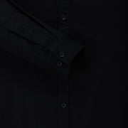 Jet Black Solid Men's Full Sleeve Shirt (GP318)
