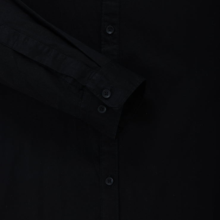 Jet Black Solid Men's Full Sleeve Shirt (GP318)