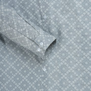 Micro Geometric Print  Slim Fit Full Sleeve Shirt - Grey and White (GP244)